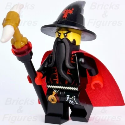 LEGO® Castle Dragon Wizard Minifigure Knights Evil Red 70403 w/ Staff cas534 - Image 1 of 3