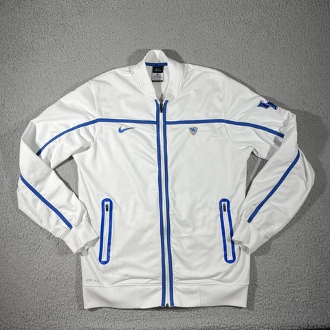 Kentucky Wildcats Jacket Men Medium White Blue Track Basketball NCAA Nike Elite Cover