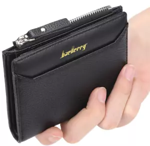 Billetera multifunción de cuero PU para hombre con cremallera bolso de monedas soporte para tarjetas de crédito billetera - Imagen 1 de 14