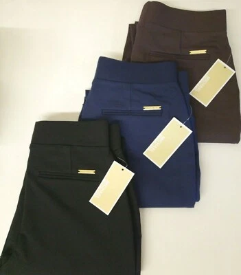 MICHAEL KORS Pull-on Pants Slacks Leggings [$89] MK Black Brown Blue #QF13BJDEZT - Image 1 of 4