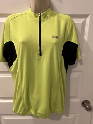 NEW Louis Garneau Women's Neon Green S/S 1/4 Zip Cycling Shirt Sz M (L4) - Image 1 of 4