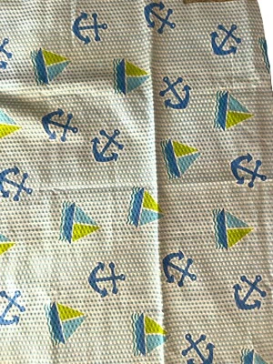 "Tela creativa azul 16"" X 42"" Anchors Away arrojados por todas partes (pucker)" Foto 1 de 4