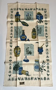 Vtg Kay Dee Jackson Light House Blue Seagull Bird Kitchen Towel Linen Hand Print - Picture 1 of 13