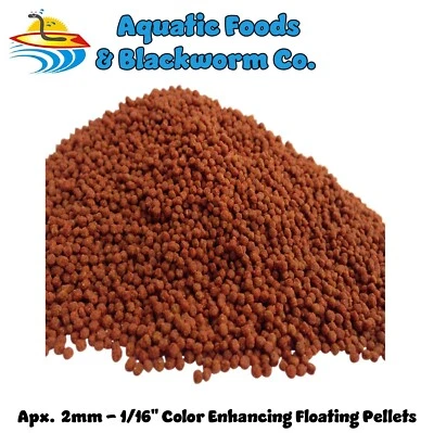 AQUATIC FOODS INC. 2mm Color Enhancing Floating Pellets for Cichlids, Tropicals, Koi & Ponds