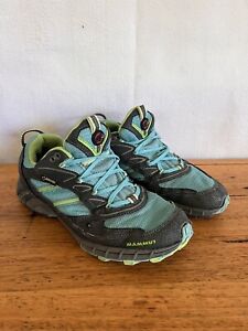 🌟 MAMMUT IGUANA green Blue Women’s GORE TEX hiking Boots Shoes Sneakers 7.5