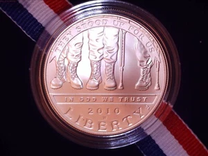 2010-W "American Veterans Disabled for Life" Commemorative Silver Dollar #A120 - Picture 1 of 2
