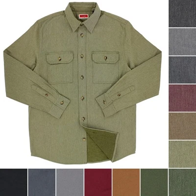 Wrangler Men's Long Sleeve Button Up Collared Shirt with Front Button Pockets - Image 1 of 4