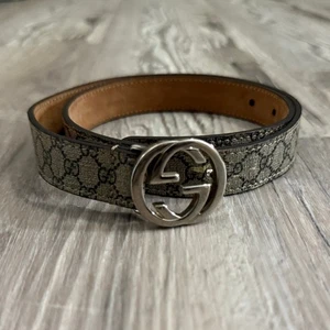 Gucci braun GG Supreme Canvas Monogramm verstellbarer Gürtel Italien Kinder Größe Large - Bild 1 von 10
