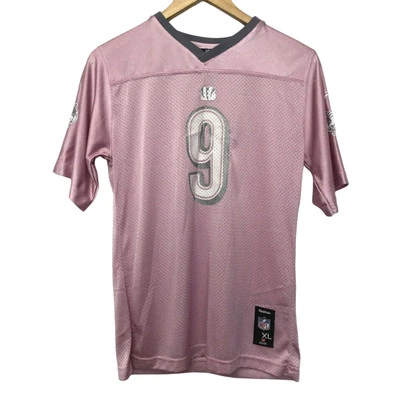Reebok Team Apparel Carson Palmer Top Girls Youth XL Pink Gray Jersey - Image 1 of 4
