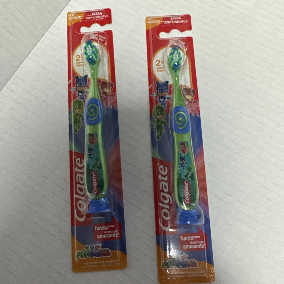 2 Colgate PJ Masks Toothbrush for Kids 2-5 Years Old, Extra Soft w/ Suction Cup - Image 1 of 4