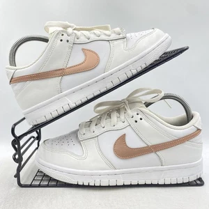 Nike Dunk Low White Bronze Turnschuhe Größe UK 4,5 Damen Leder Fitness Low Top Schuhe - Bild 1 von 8