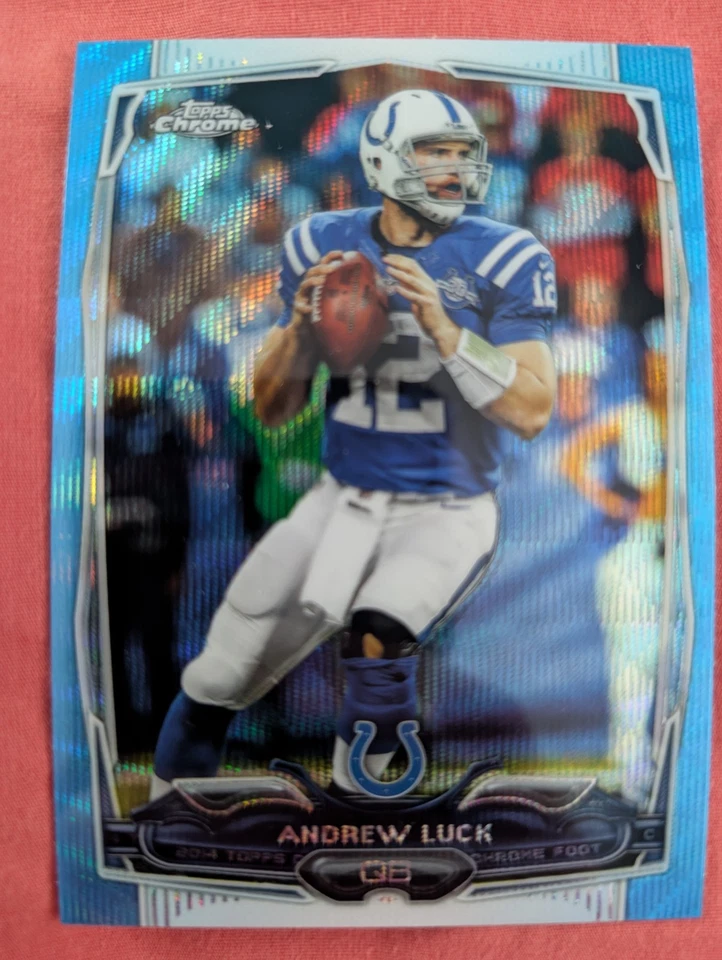 ANDREW LUCK 2014 Topps Chrome BLUE WAVE REFRACTOR Card PWE - Image 1 of 1