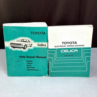 Vtg 1986 OEM Toyota Celica Repair Manual w/ Electrical Wiring Diagram Book READ! - Image 1 of 4