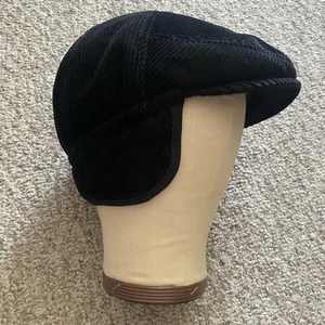 Sujetador Ricardo Gorra Plana Sombrero Para Hombre Mediano M Negro Pana Piel de Oveja Orejeras - Imagen 1 de 12
