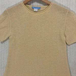 White + Warren 100% Cashmere Short Sleeve Top Knitwear Sweater Size M - Picture 1 of 6