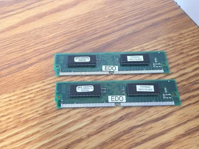 LOT OF 2 COMAPQ 236512-001 185173-002 4MB 72 PIN 60NS EDO SIMM RAM UNTESTED - Image 1 of 2