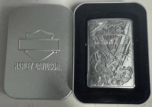 ZIPPO 1996 HARLEY DAVIDSON ENGINE EMBLEM POLISH CHROME FEUERZEUG SEALED IN BOX 95d - Bild 1 von 5