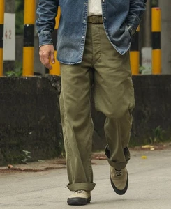 BRONSON MFG. CO. US Army M-41 HBT Fatigue Trousers, Dungaree Pants straight J10 - Picture 1 of 24