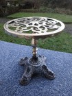 A Sturdy Antique Brass On Cast Iron Pot Or Plant Stand 25.5cm Tall Pierced Top
