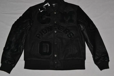 Autêntica Jaqueta Jordan Craig Pioneers Varsity Masculina Noir Preta Multi Nova em Folha - Imagem 1 de 4