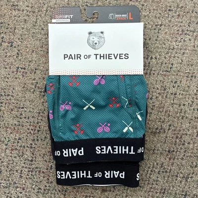 Men's Large Pair of Thieves Super Fit Mesh Magic Boxer Brief Green/Black Sports - Image 1 of 4