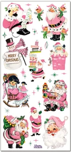 Violette Aufkleber Weihnachtsgrüße rosa Weihnachtsmann Basteln Planer Zubehör Sammelalbum - Bild 1 von 1
