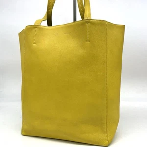 Celine Cabas Phantom Leather Tote Bag Yellow Used Excellent Condition Auth JAPAN - Picture 1 of 24