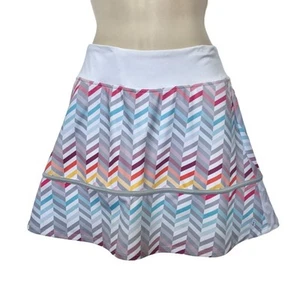 Lija Skort Golfcore Chevron Pattern Multi-color Tenniscore Skirt Set - Picture 1 of 6