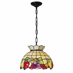 Sospensione Tiffany Vetro Multicolor Fantasia 1 Luce E27 - Imagen 1 de 2