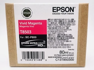 Neu Original Epson T8503 Vivid Magenta Ultra Chrome HD Tinte SC-P800 Ablaufdatum 2022 - Bild 1 von 2