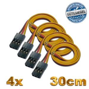 4x Servokabel 30cm Qualität Servo Kabel Stecker JR Graupner Goldkontakt RC 26AWG - Bild 1 von 8