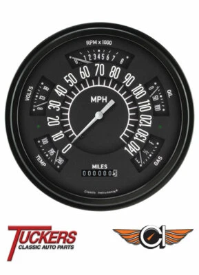 Ford F-100 1961 62 63 64 65 66 paquete de calibre de camión negro instrumentos clásicos FT61B  Foto 1 de 4