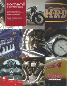 BONHAMS Motorcycle BMW Ducati Harley Davidson Indian Chief Triumph Catalog 2004 - Picture 1 of 1