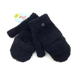 Cat & Jack Girls Flip Top Gloves (1 Pair) Size OSFM Black - Picture 1 of 11