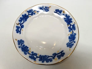 Vtg Riga Porcelain RPR 7" Dessert Plate White w/ Blue Trees Floral Gold Accent - Picture 1 of 6
