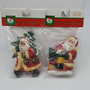2 alberi di Natale Kurt Adler 3,5 pollici retrò Babbo Natale mondo sigillati NOS VINTAGE - Foto 1 di 21