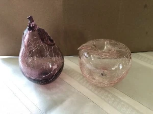Crackle Glass Toyo Pear and Apple. - Picture 1 of 8