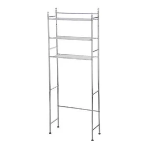 Mainstays Over the Toilet Steel 3-Shelf Storage Shelf Unit Space Saver, Chrome - Picture 1 of 6