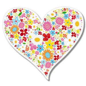 Heart Flower Pattern Car Laptop Phone Vinyl Sticker - SELECT SIZE - Picture 1 of 1