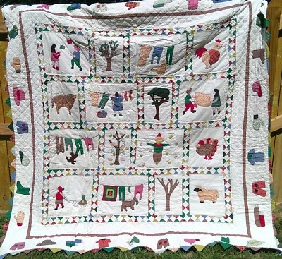 Super Cute American Pacific Quilt Wash Day Full/Queen NIP Prairie Points - Image 1 of 4