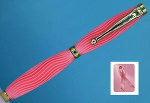 Pink Ink Fancy Slimline rosa Stift mit Goldrand - Unterstützung Susan G. Komen Fund - Bild 1 von 9