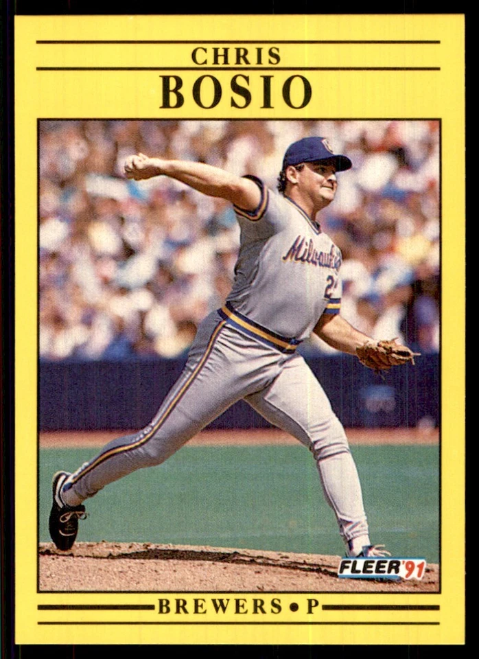 1991 Fleer Chris Bosio Milwaukee Brewers #576 - Image 1 of 2
