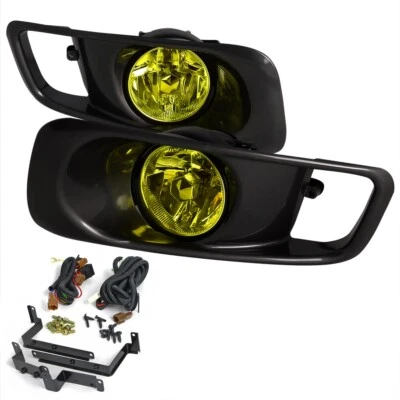 For 99-00 Honda Civic EK EM Coupe Sedan Hatchback Yellow Fog Light Kit+Harness - Image 1 of 3