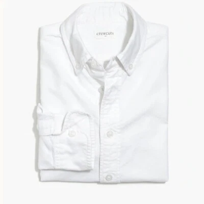 J Crew Kids' long-sleeve stretch oxford shirt Size 10 White - Image 1 of 4