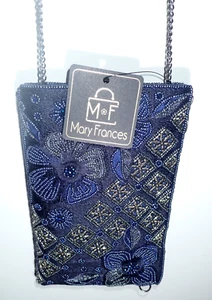 Mary Frances Hand-Beaded Crossbody Phone Bag - Out of the Blue - Picture 1 of 16