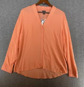 Worthington Women’s Sheer Button Down Long Sleeve Shirt Top Blouse Size XL NEW - Picture 1 of 11