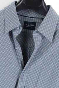 Indigo Palms Slate Blue 100% Polynostic Long Sleeve Casual Dress Shirt Sz. M - Picture 1 of 5