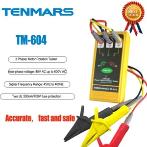 Probador de rotación trifásico/motor TENMARS TM-604 para motores de verificación # - Imagen 1 de 5