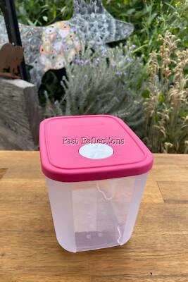 TUPPERWARE FREEZERMATES FREEZER CONTAINER 1L PINK SMALL 3 WITH DIAL - Image 1 of 4