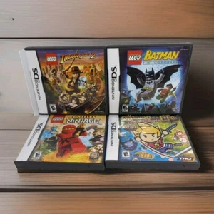 Nintendo 3DS 4 Game Lot LEGO Batman Indian Jones Ninjago Drawn To Life All CIb - Picture 1 of 13